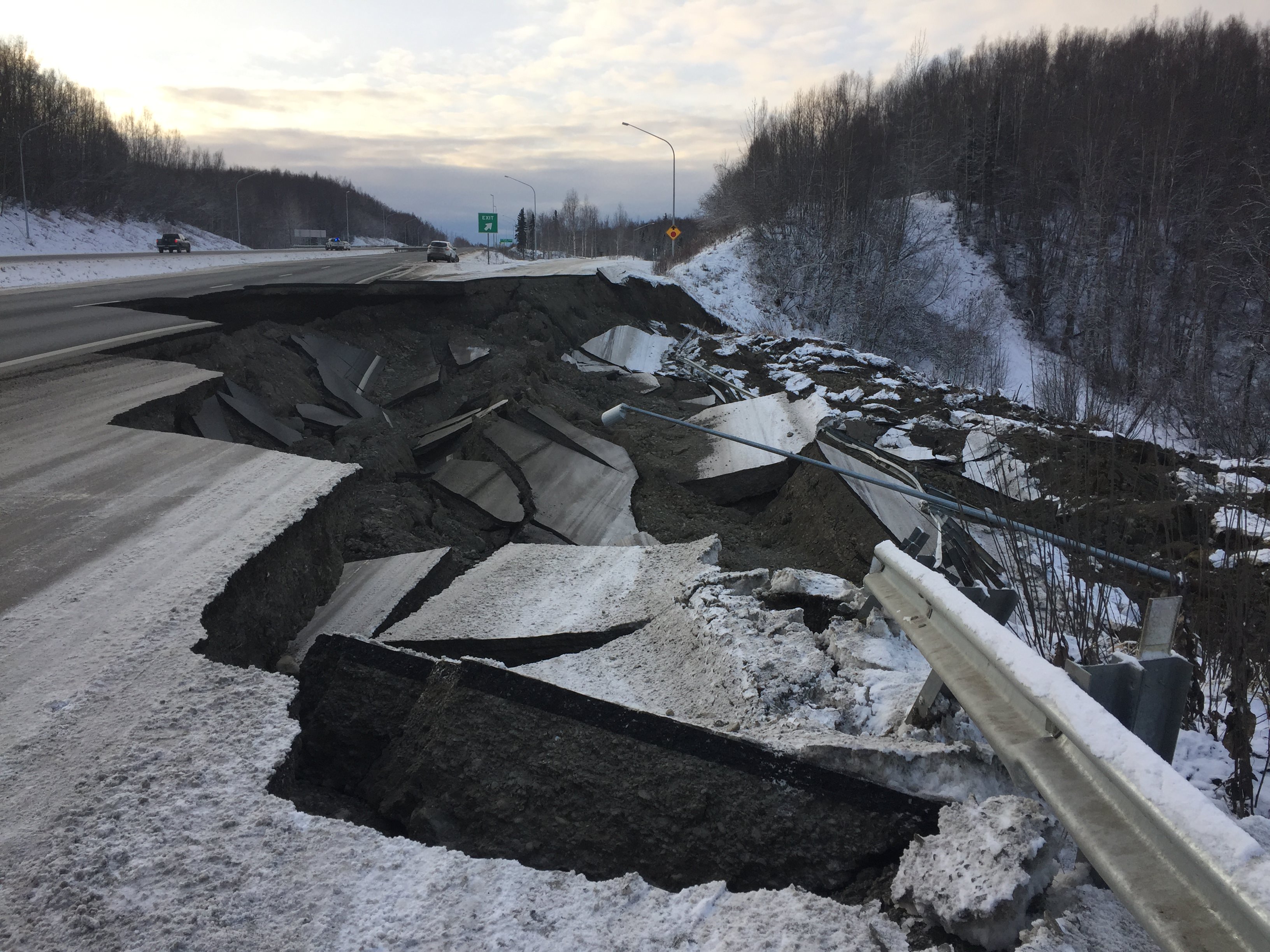 Highway damage in Alaska Earthquake by Alaska DOT&PF